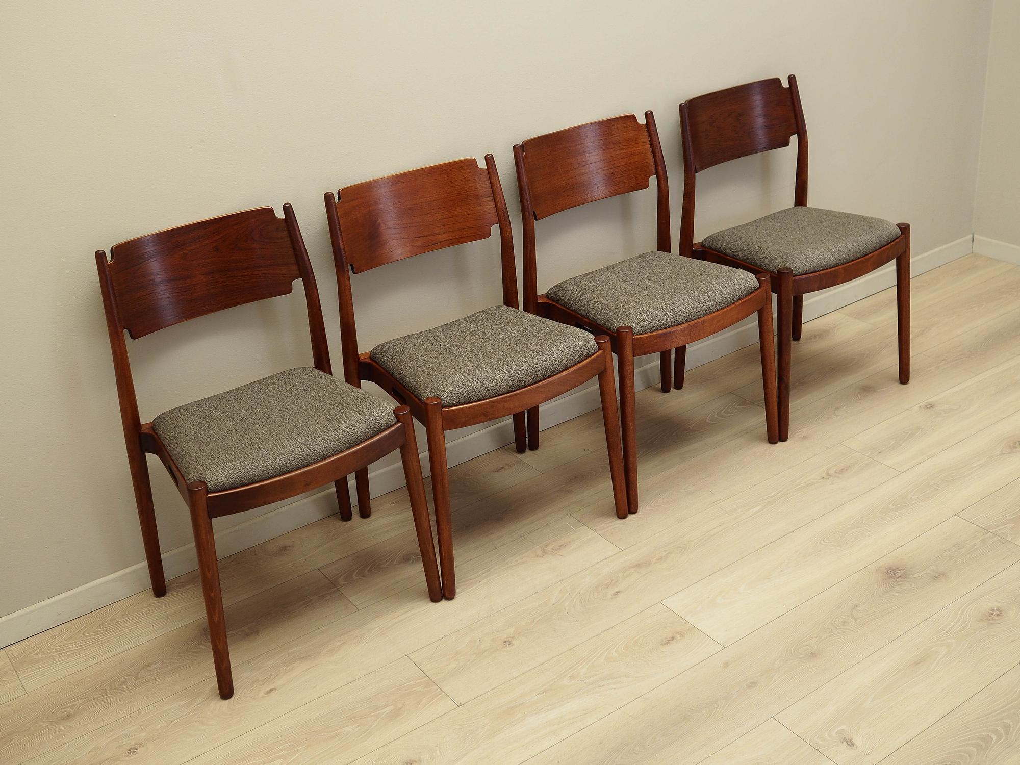 4x Chair-Set Wood Brown 1970s 5