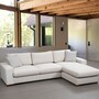 Sofa Récamiere Rechts Polyester Holz Weiß 0