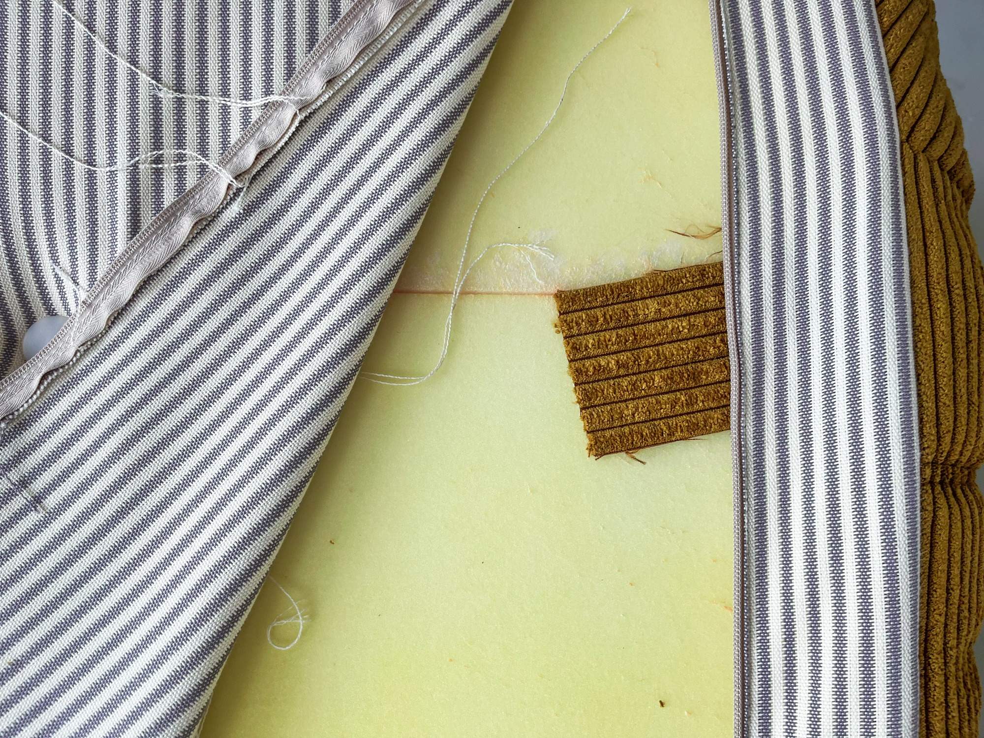 Togo Lounge Set 5 pezzi velluto a coste marrone sabbia 7