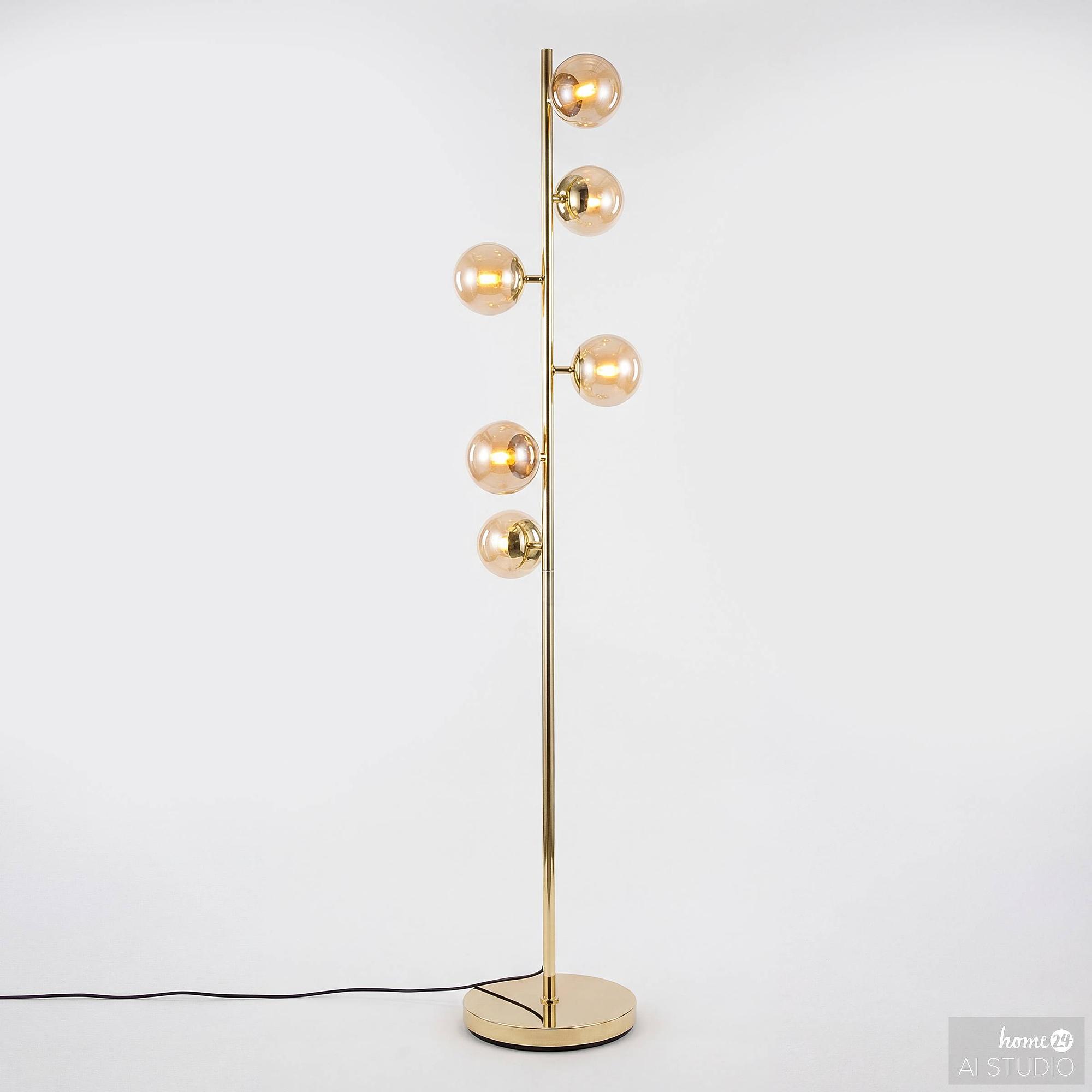 Floor lamp Ilumo Colored glass / Iron 6-Light Beige Gold 2