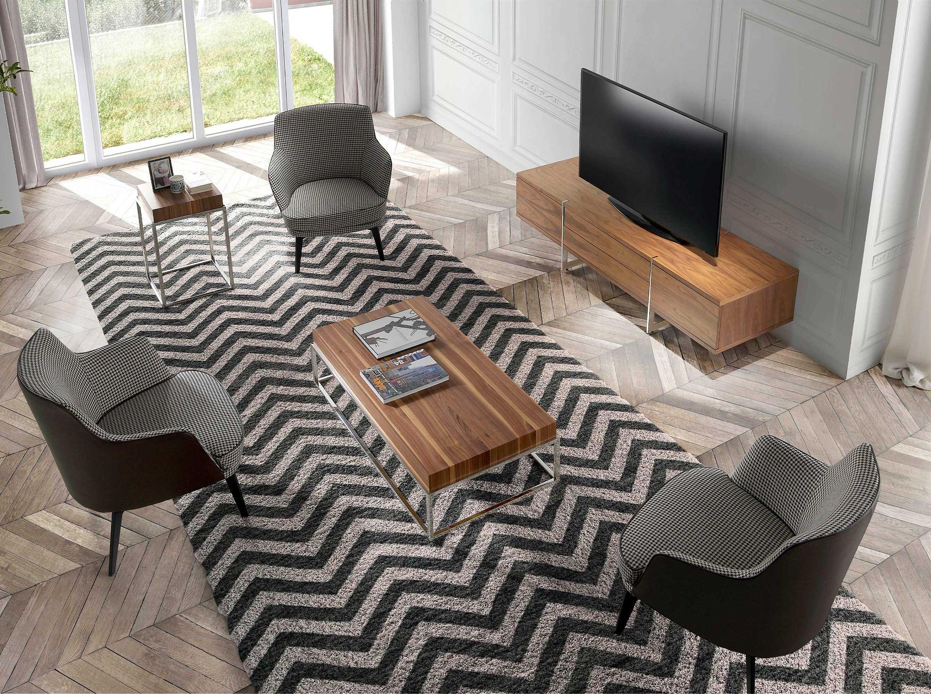 Lowboard Wood veneer Chrome-plated steel 4