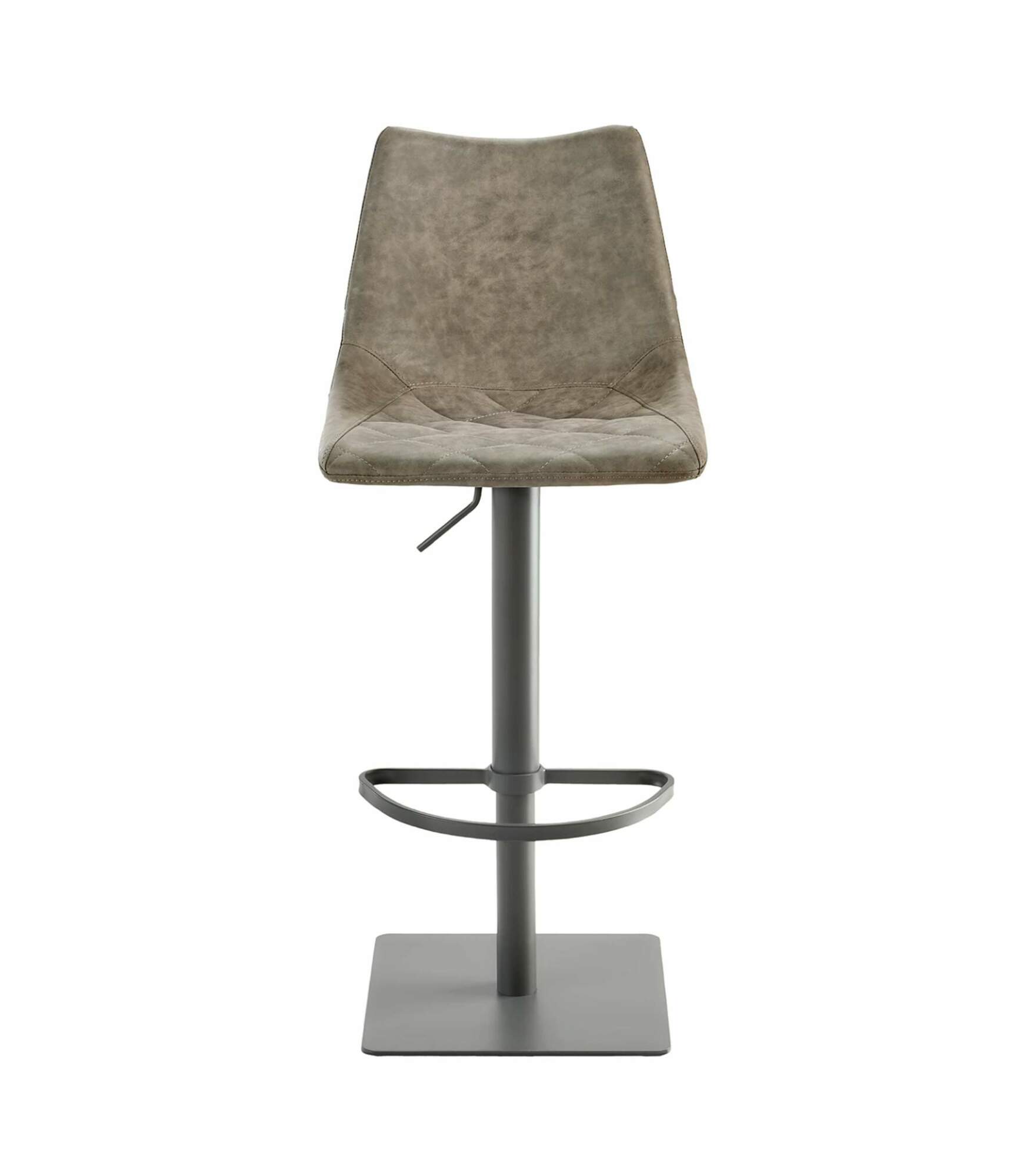 Bar stool artificial leather steel greige 1