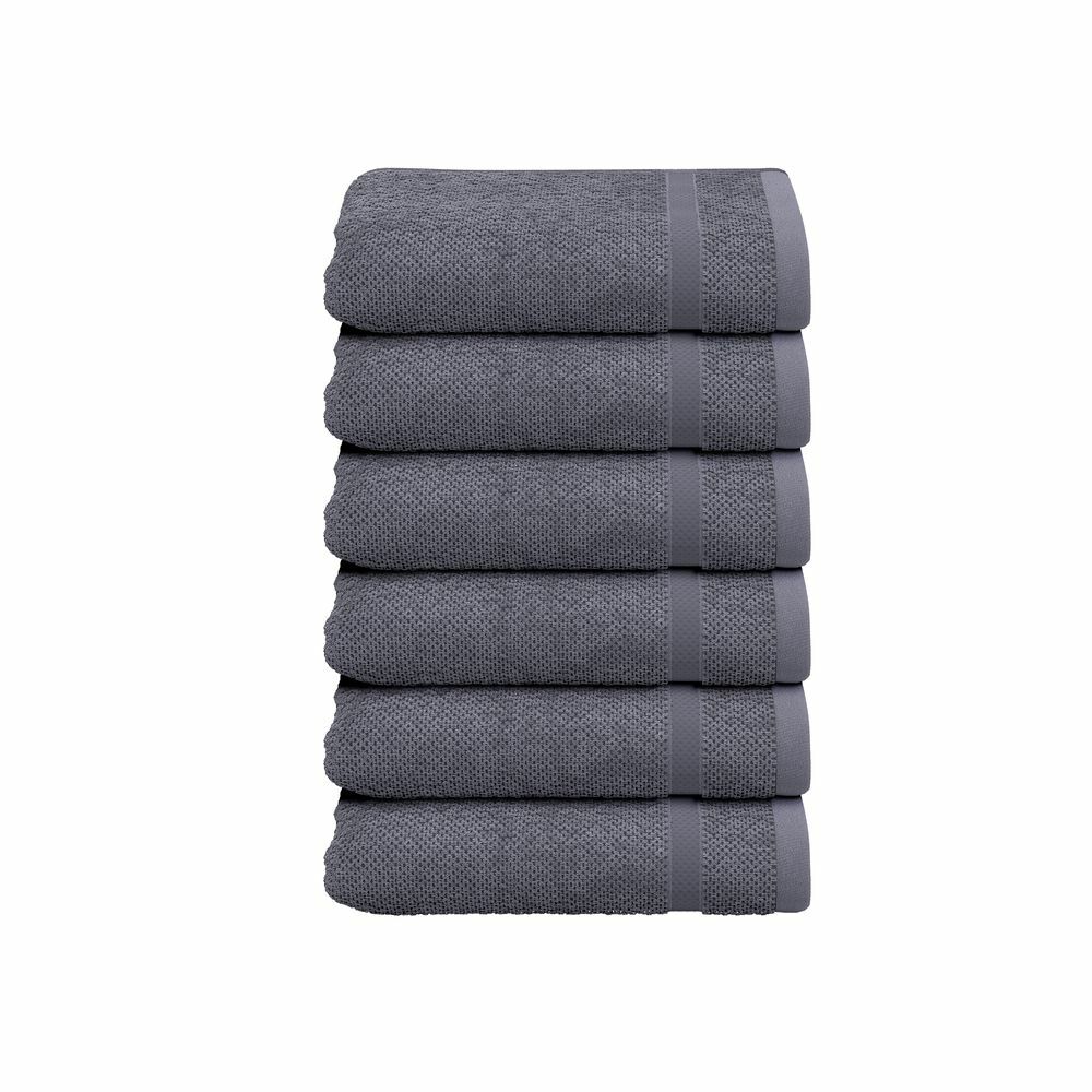 6x Gästehandtücher aus Baumwolle Grau Öko-Tex Standard 100 0