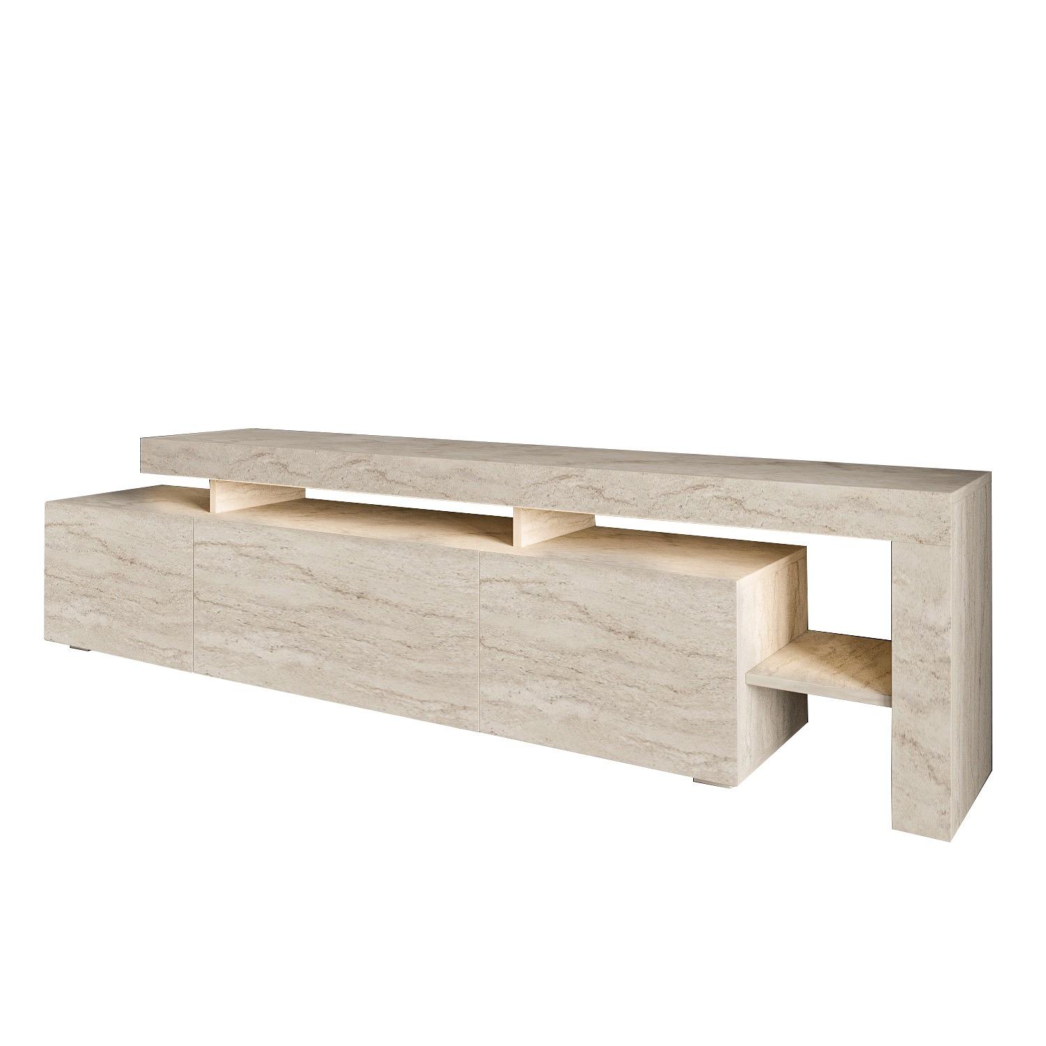 Beliz Lowboard Wood Veneer Travertine 3