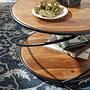 Coffee Table Wendorf Sheesham Solid Stainless Steel Dark Brown 4