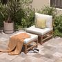 Lounge Ottoman Bayton Acacia Solid Brown Beige 2