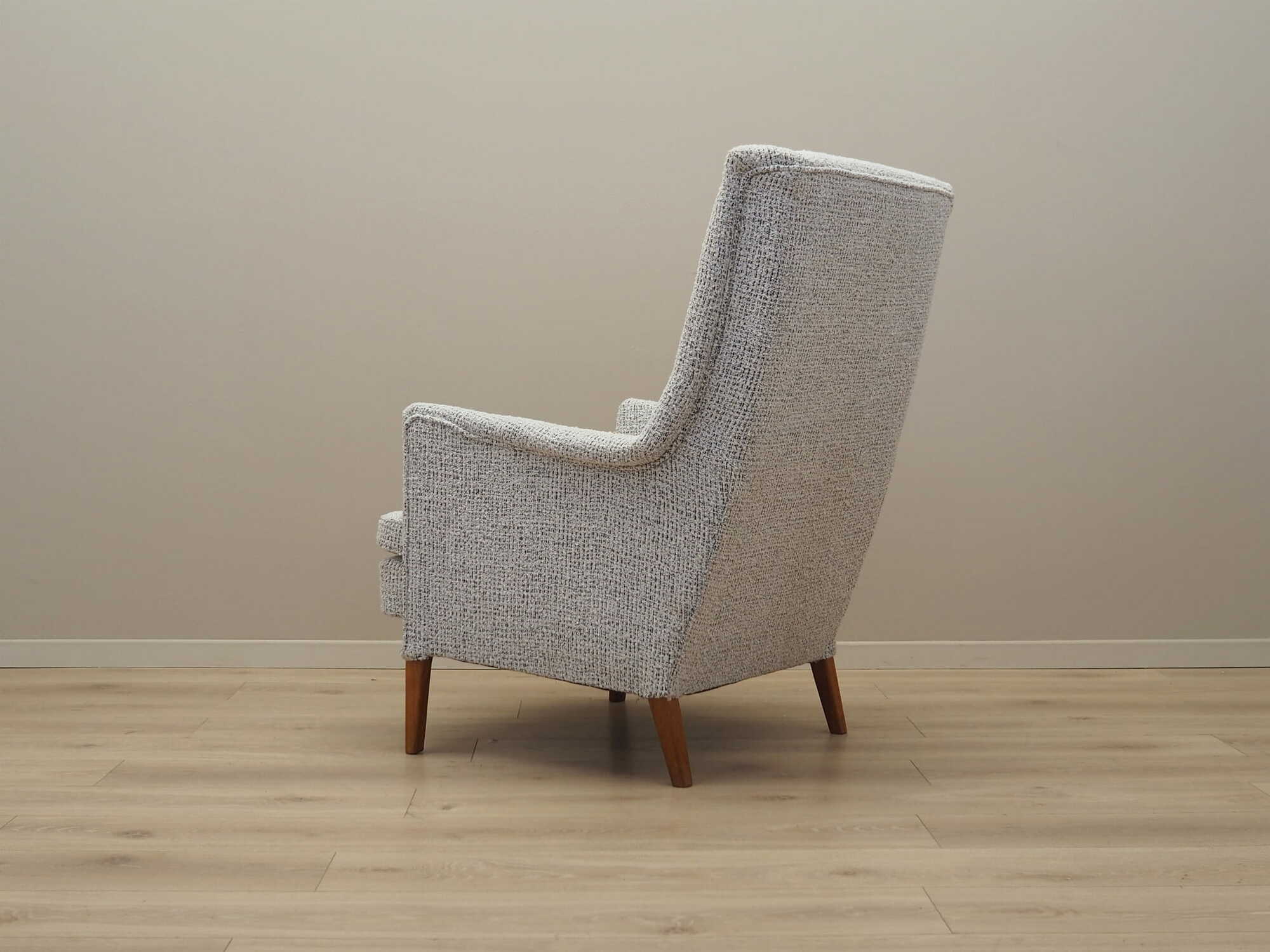 Vintage Armchair Wood Textile Grey 1960s 5