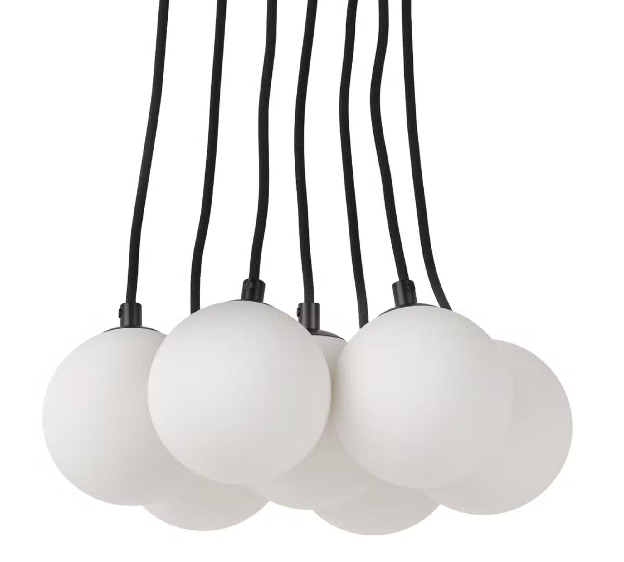 Pendant lamp 7-flame opal glass white 4