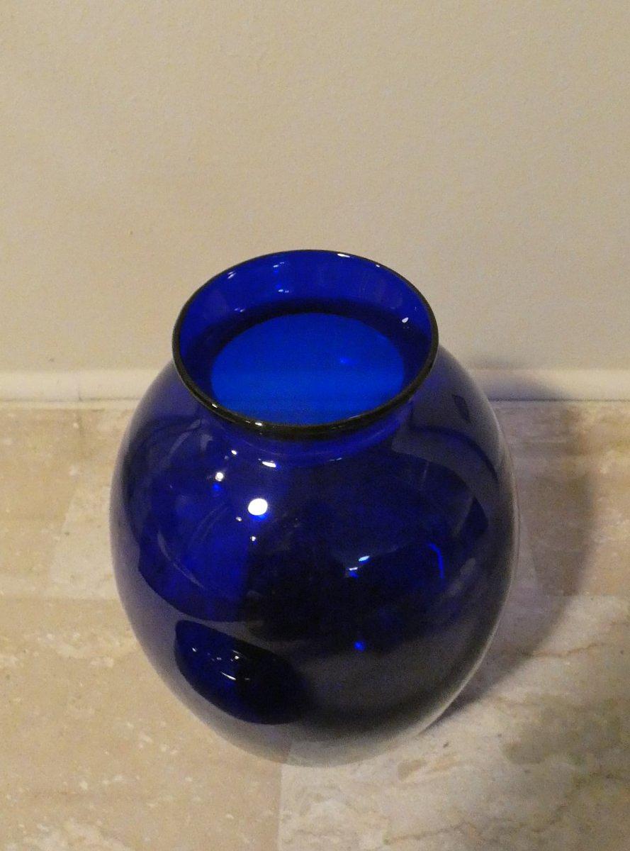 Vase-Aschenbecher 2er Set kobaltblau 1990er Jahre 4