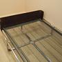 Vintage Bett Metallrahmen Naturleder Braun 1980er Jahre 8