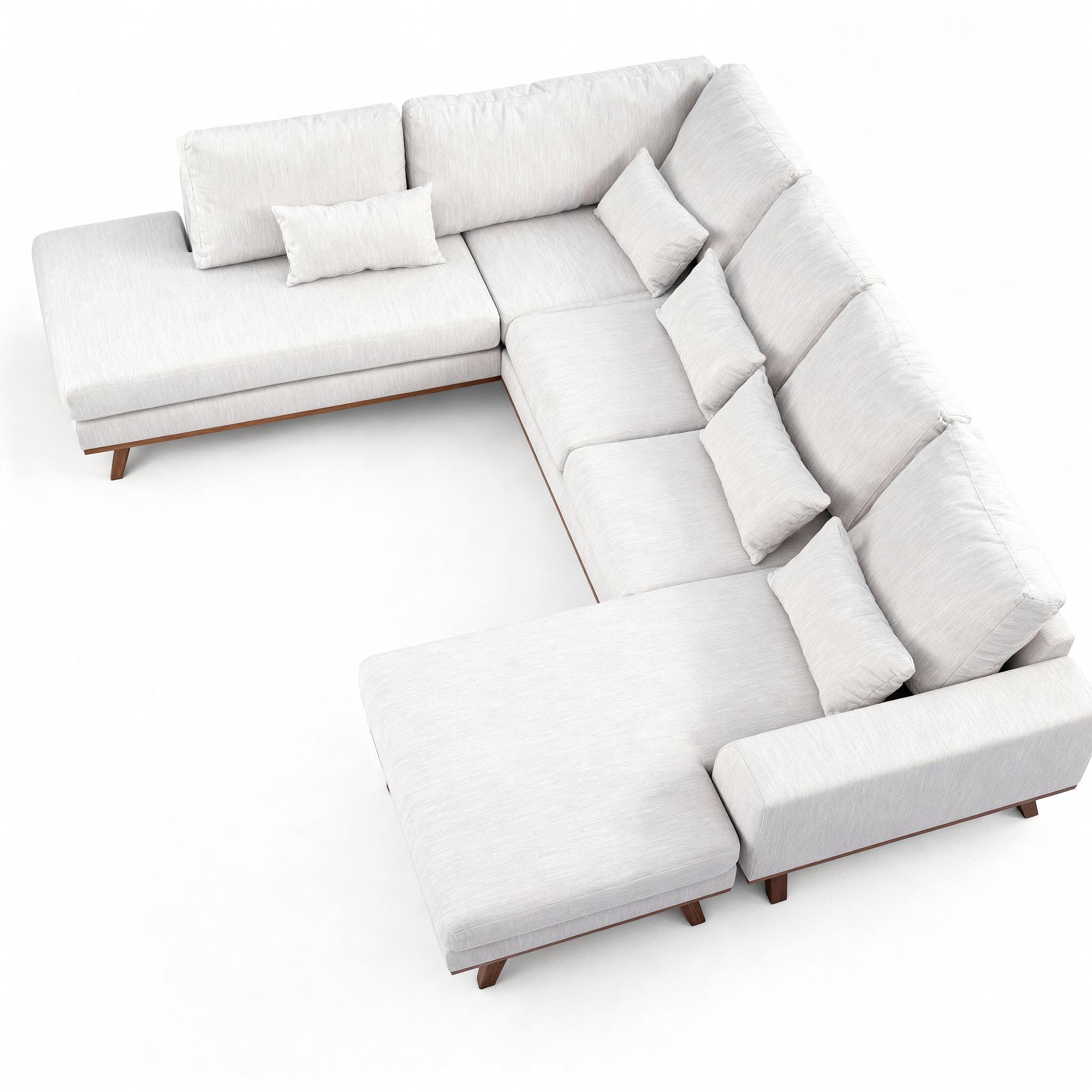 Corner Sofa Japandi 3-Seater Left Beige 6