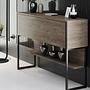 Luxe Sideboard Holz Schwarz Walnuss 2