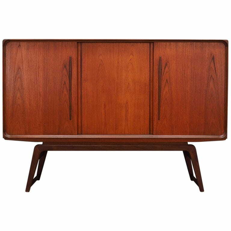 Vintage Highboard Teakholz Braun 1960er Jahre 0