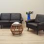 2-seater sofa leather brown 1960s 1