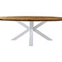 Ovaler Fishbone Esstisch Eiche Metall 0