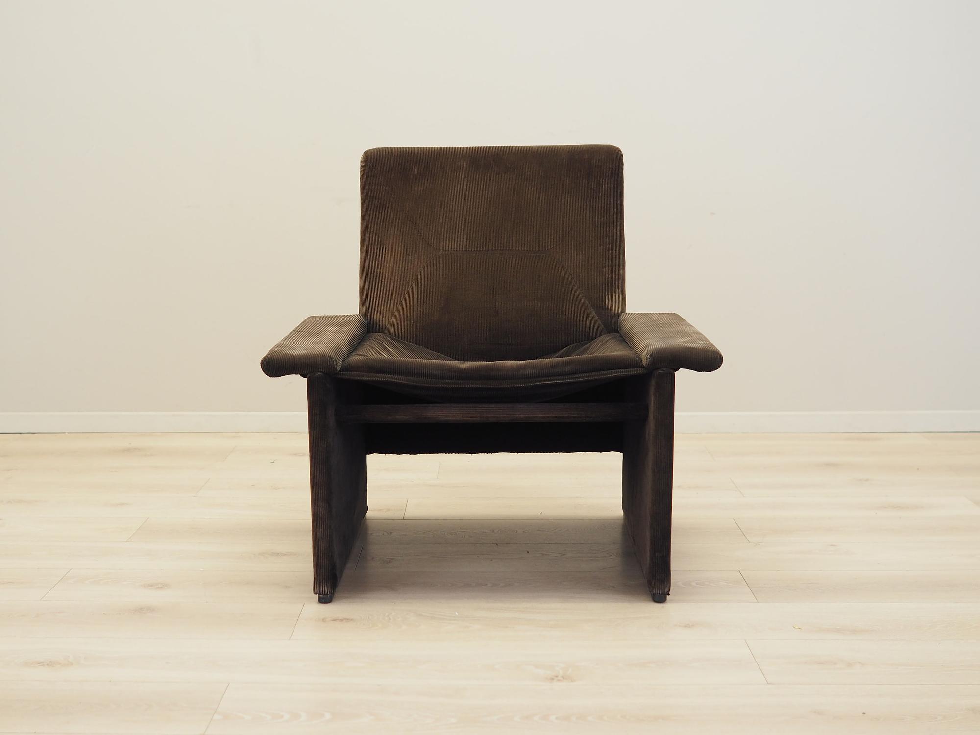 Sessel Cord Braun 1970er Jahre 1
