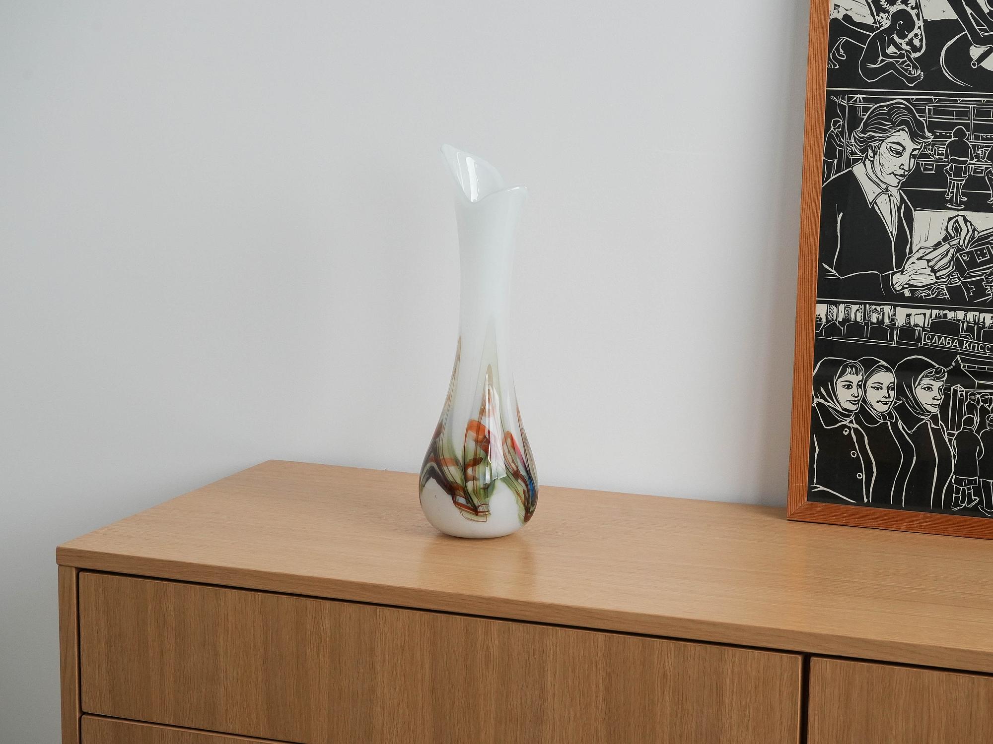 Glass decanter White 1970s 2