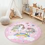 Einhorn-Kinderteppich Mehrfarbig Ø150cm 3