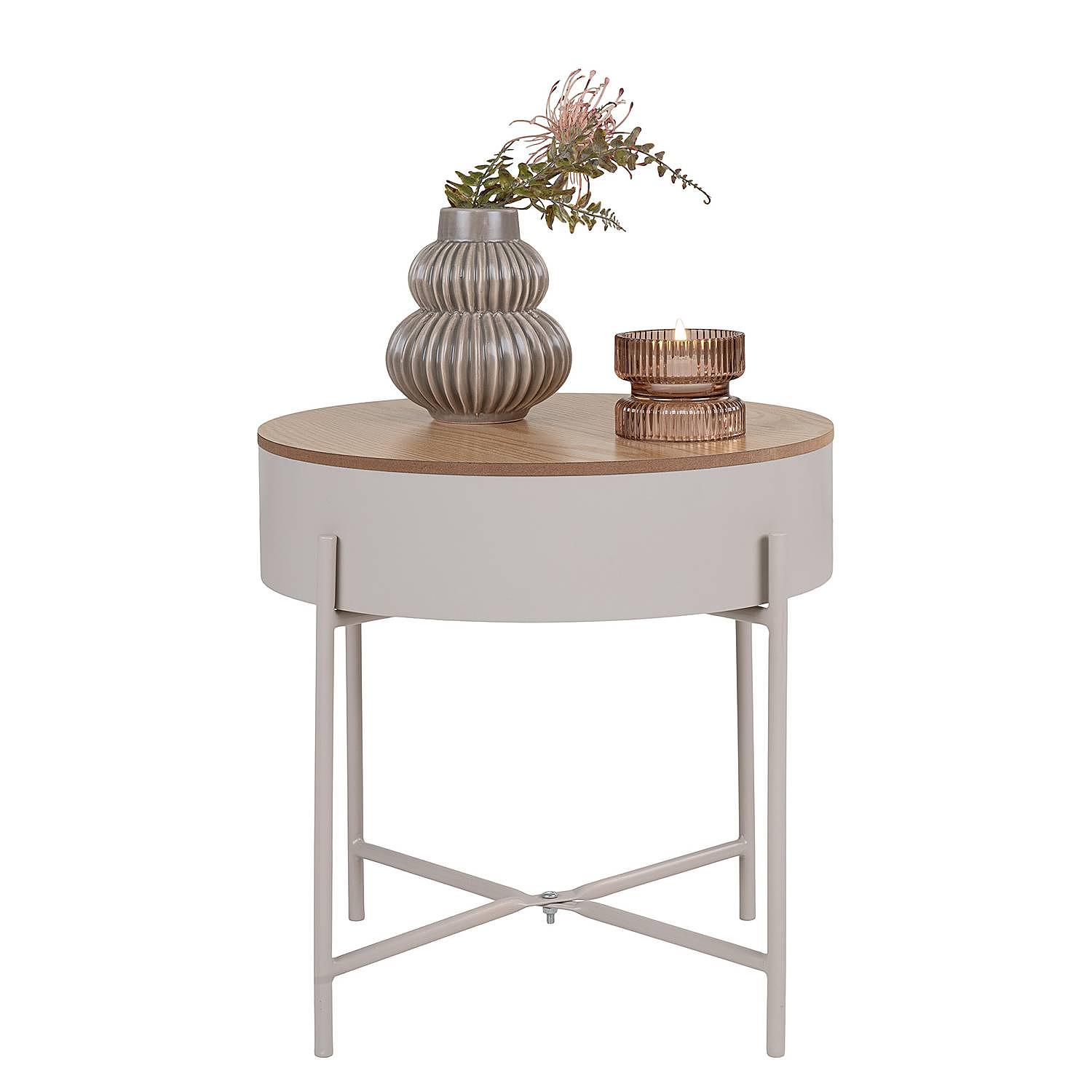 Sisco Beistelltisch Stahl Beige Ø40cm 4