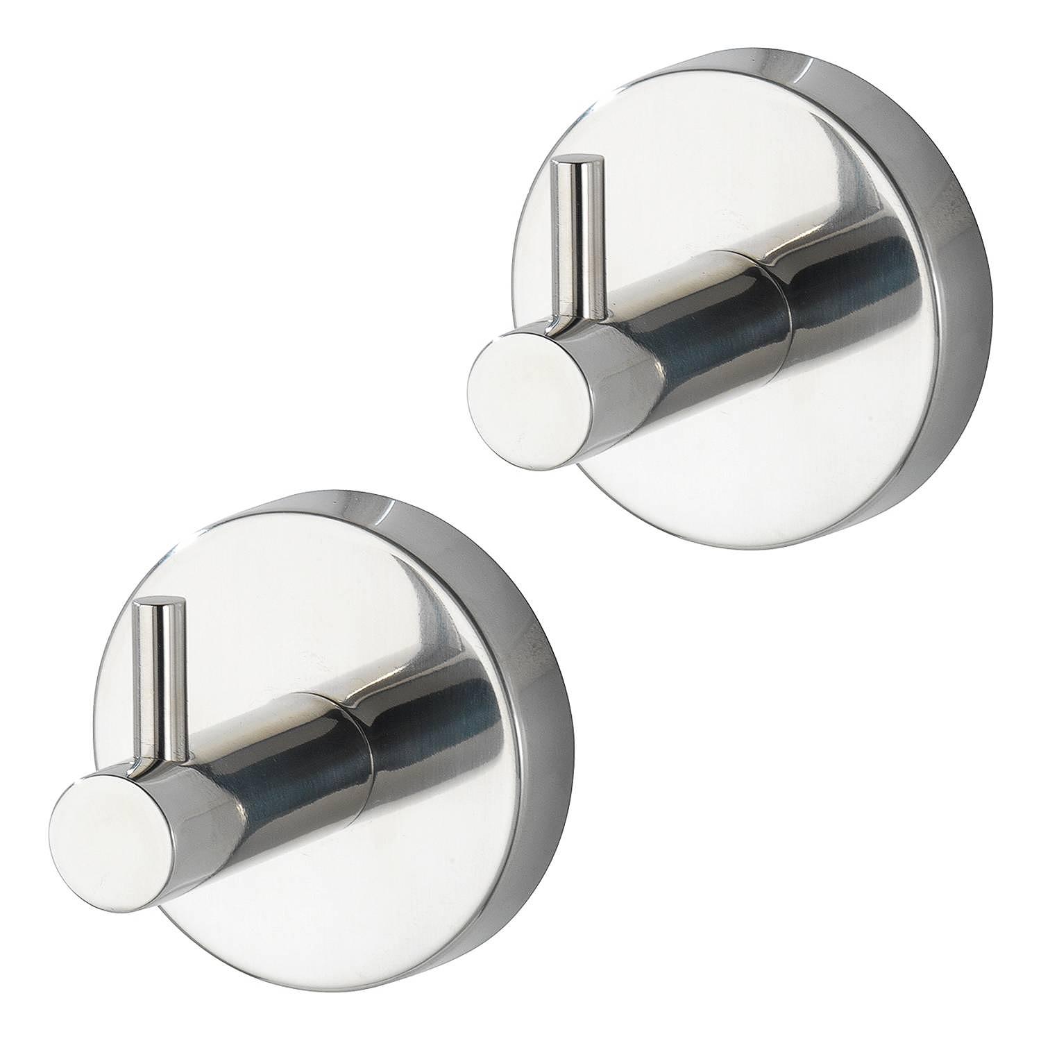 2x Wandhaken Uno Bosio Edelstahl Silber 1