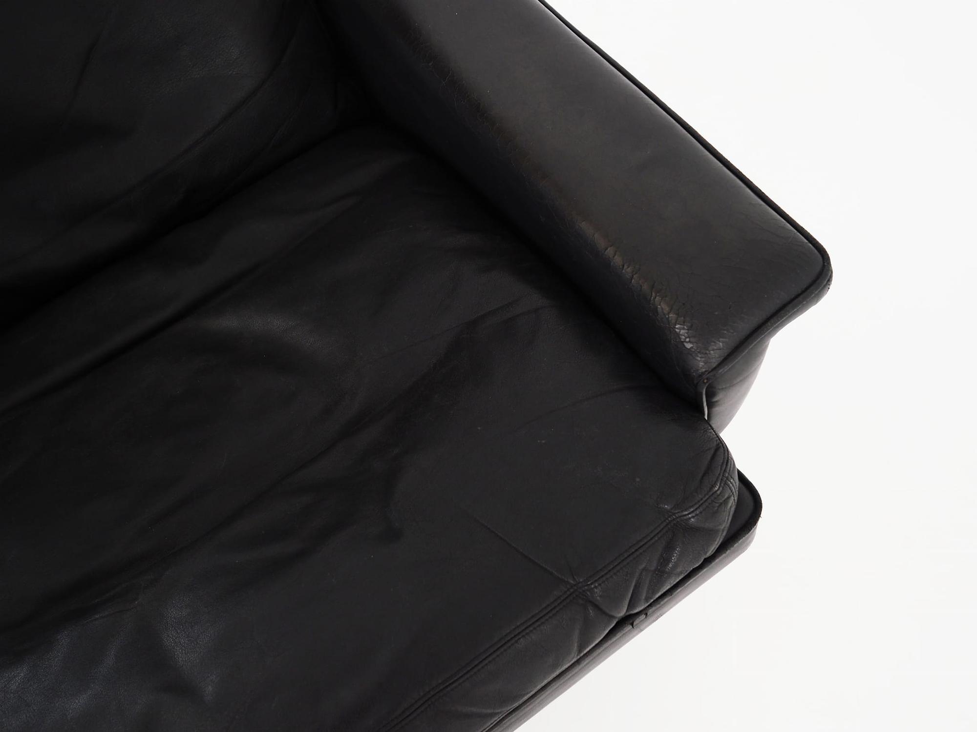 Vintage office chair leather black 1970s 11