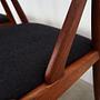 4x Vintage Armchair Teak Textile Black 1970s 11