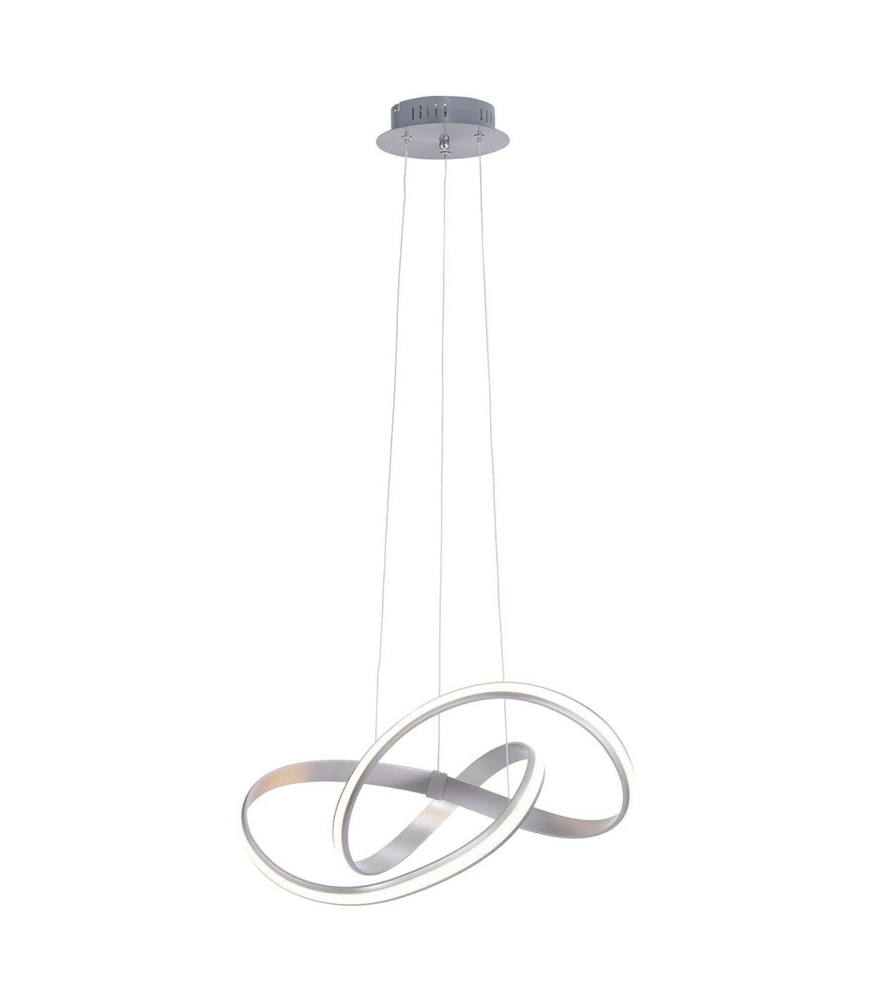 LED-Pendelleuchte 1-flammig Glas Metall Silber 2