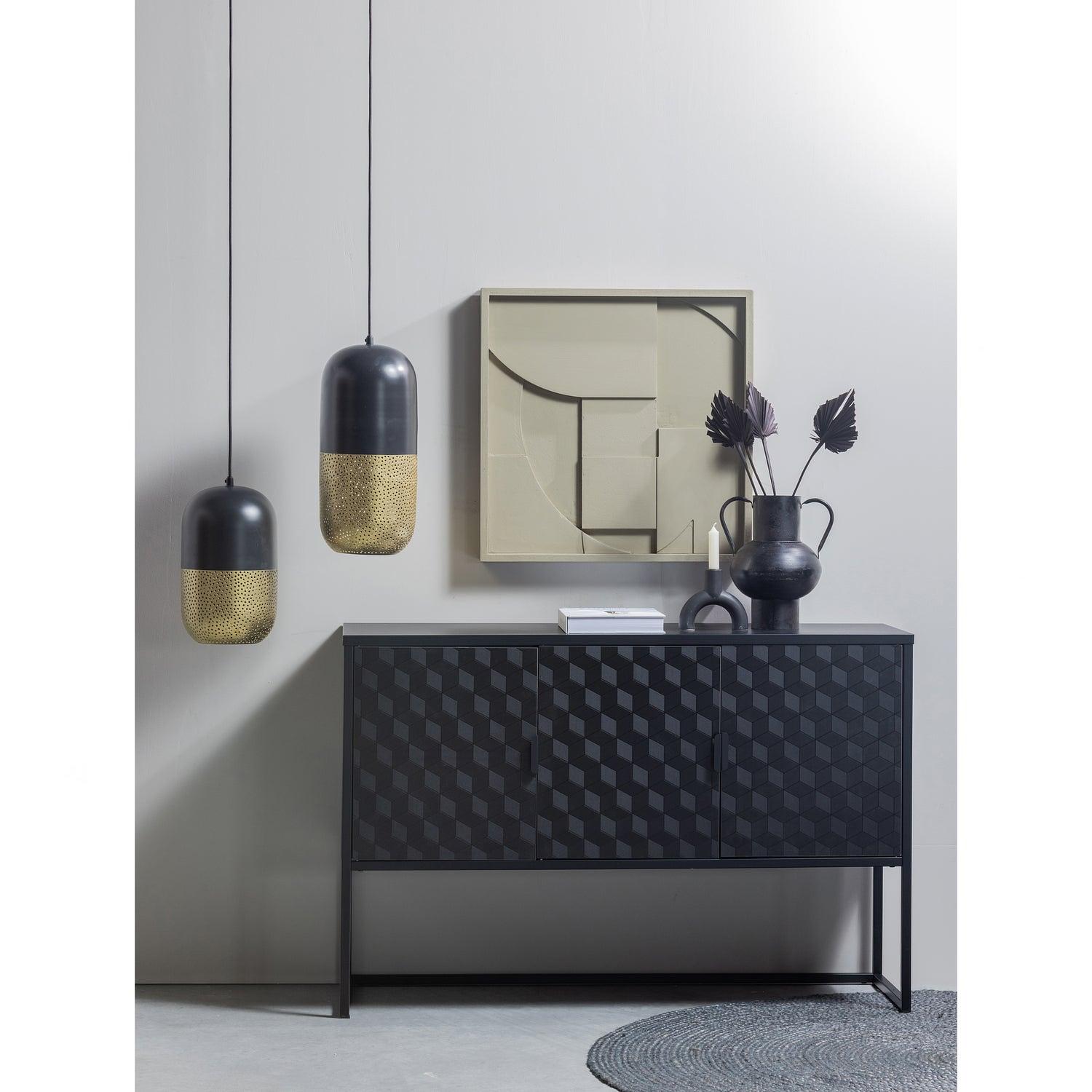 Tirsa Hängelampe Metall Schwarz Gold 2
