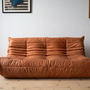 Togo Sofa 3-Sitzer Pull-Up-Leder Pfirsichbraun 1