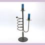 Vintage Postmodern Candle Holder Metal 1980s 0