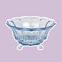 Vintage Art Deco Bowl Glass Blue 1930s 1