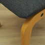 6x Vintage Chair Wood Textile Grey 1980s 6