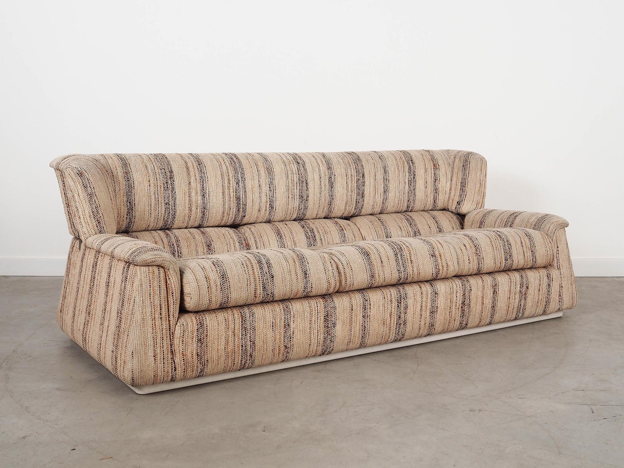 Saporiti Sofa 3er Sitz Stoff Beige Holz 1960er Jahre 2