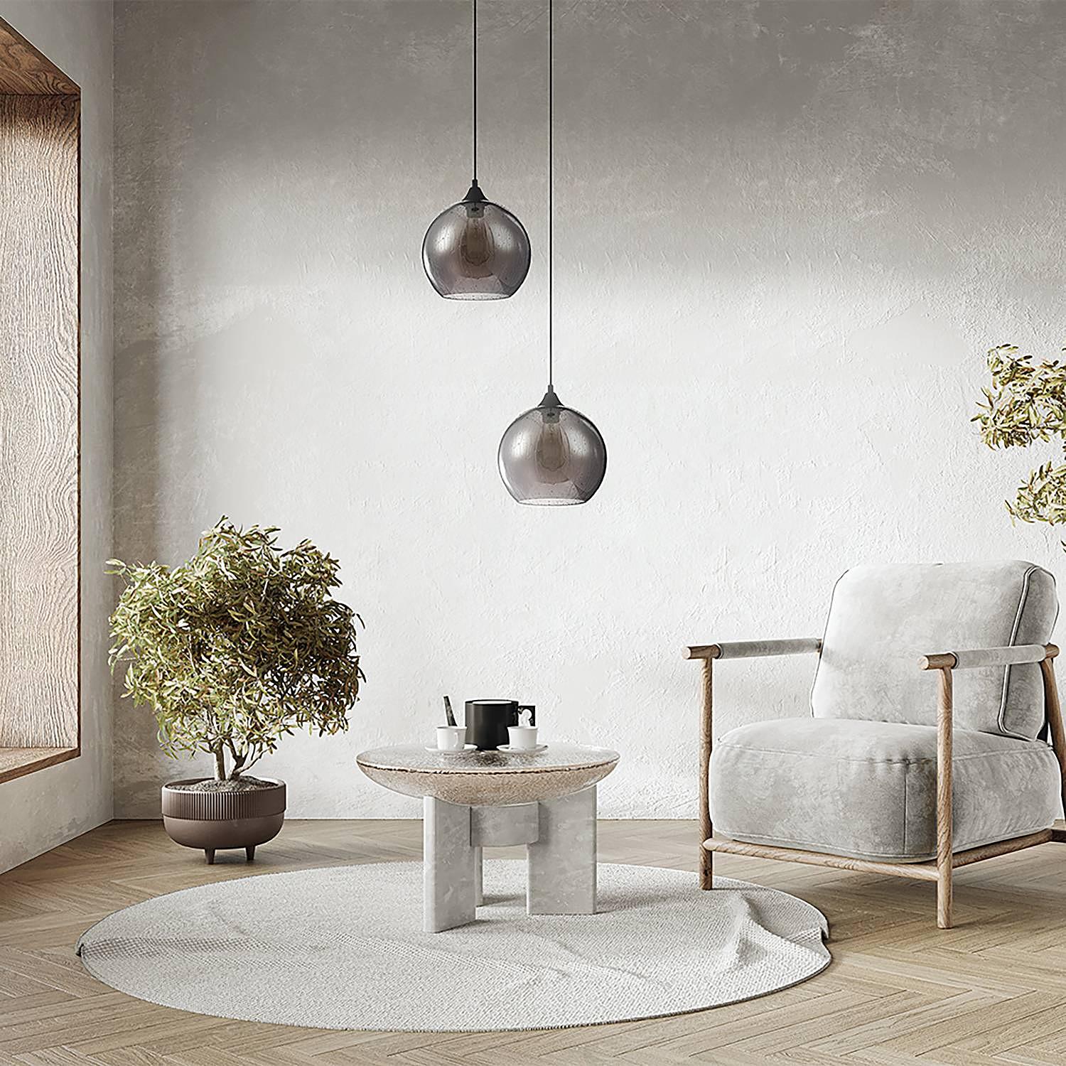 Pendelleuchte Bergen Rauchglas Metall 2