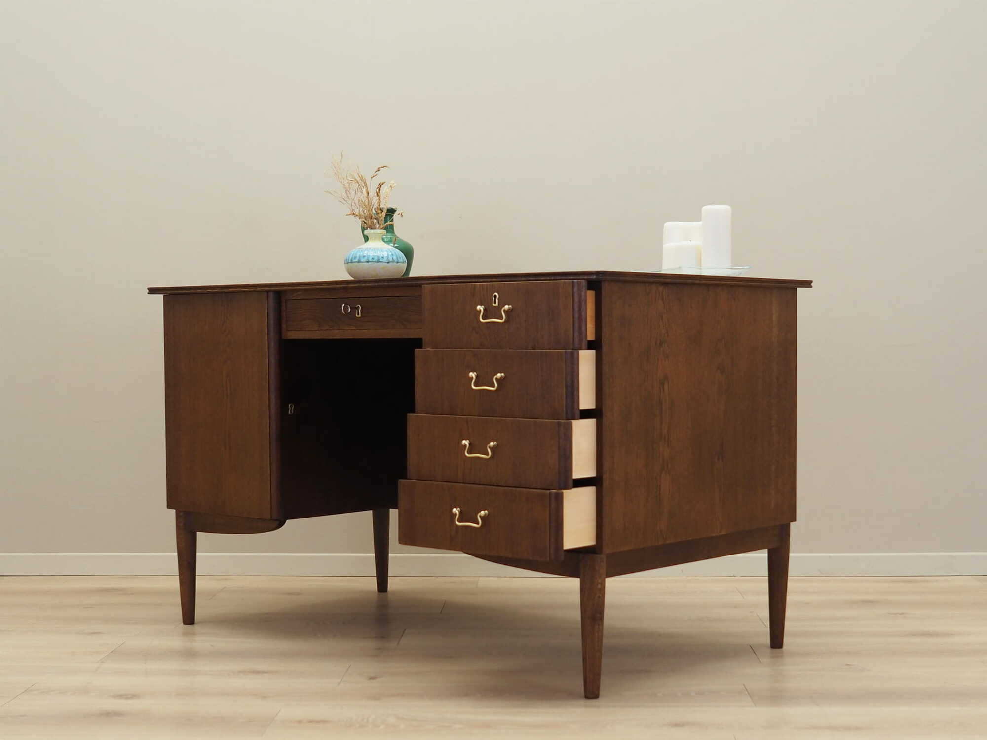 Desk Wood Brown 1970s 5