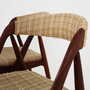 4x Vintage Stuhl Teakholz Textil Beige 1970er Jahre 6