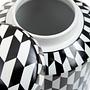Marlo Piccola Scatola in Ceramica con Stampa Geometrica Nero Bianco 7