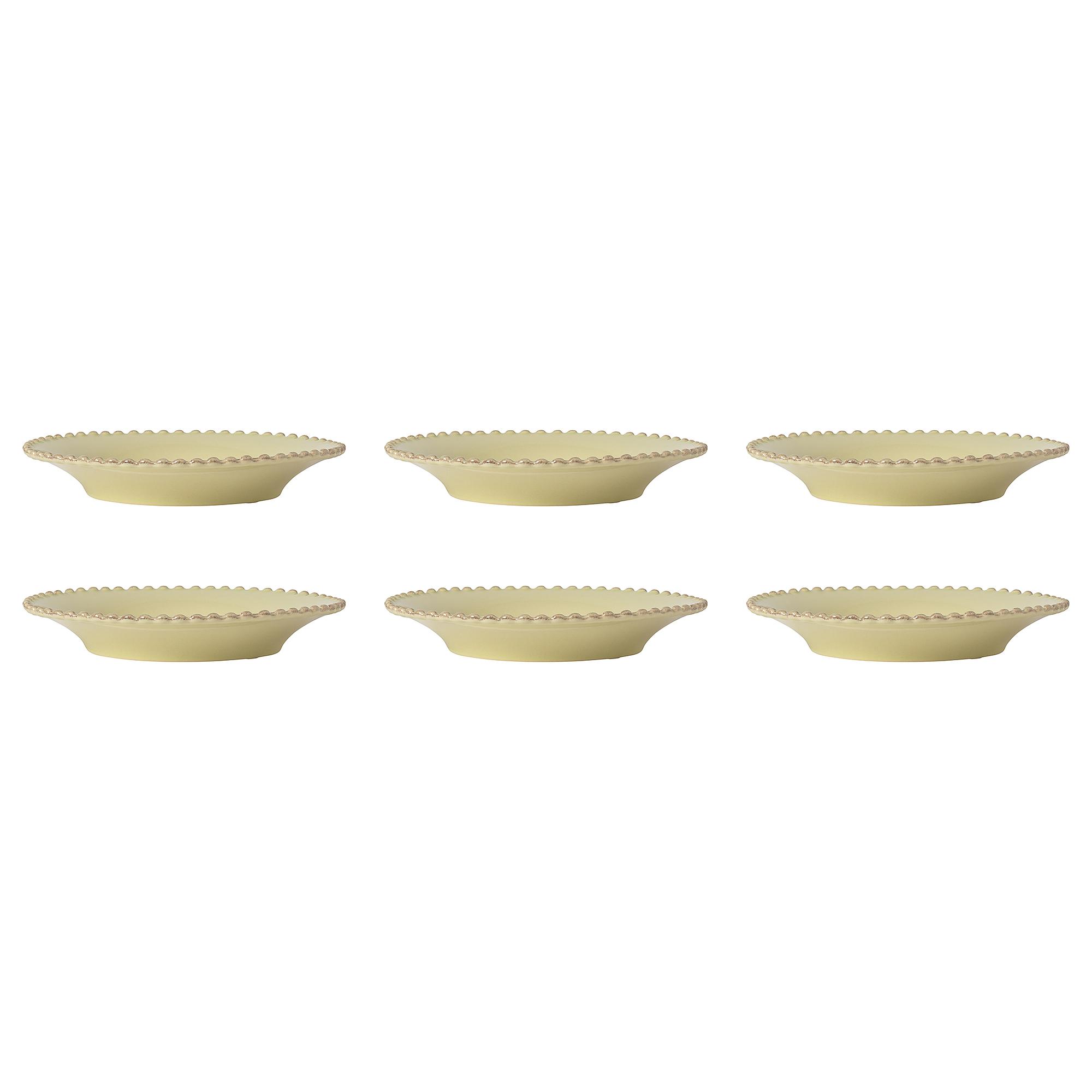 Soup Plate Pearl Set of 6 Ceramic Pistachio Green 1
