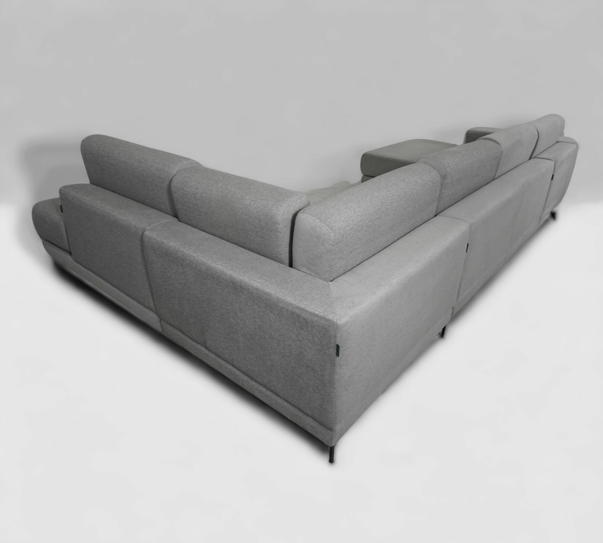 Tyme Sofa Landscape with Chaise Lounge Fine Fabric Slate Grey 5