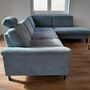 Sofa Récamiere Rechts Textil Metall Blau 1