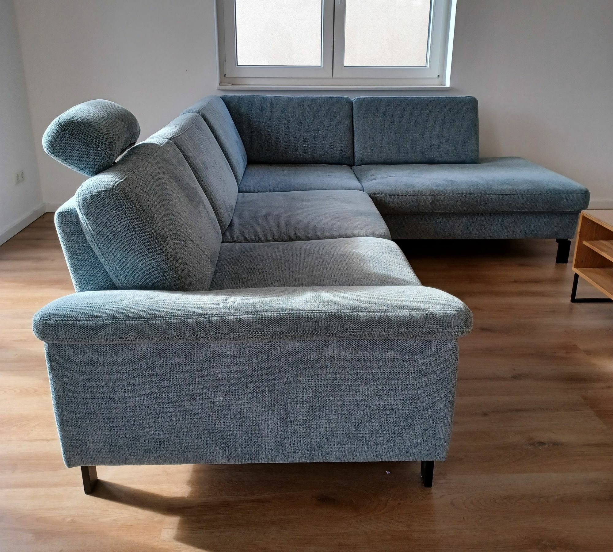 Sofa Récamiere Rechts Textil Metall Blau 1