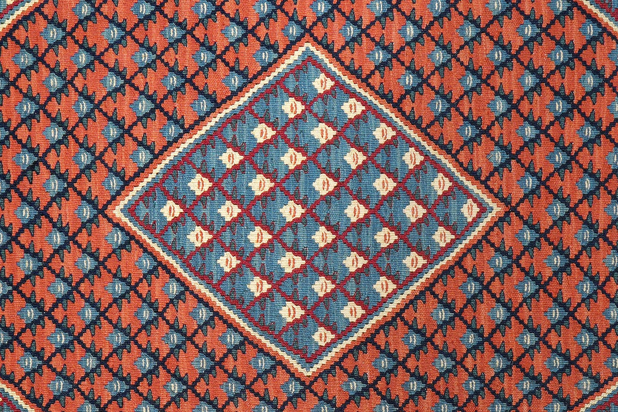 Kelim Senneh Teppich Wolle Rot 3