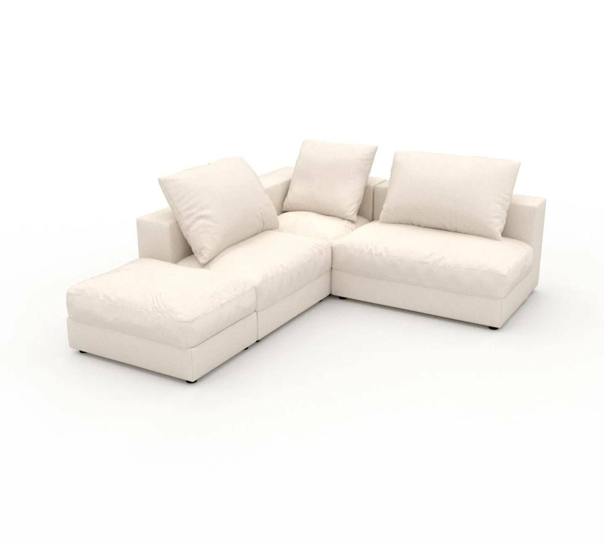Flayr Ecksofa Webstoff Cremeweiß 0