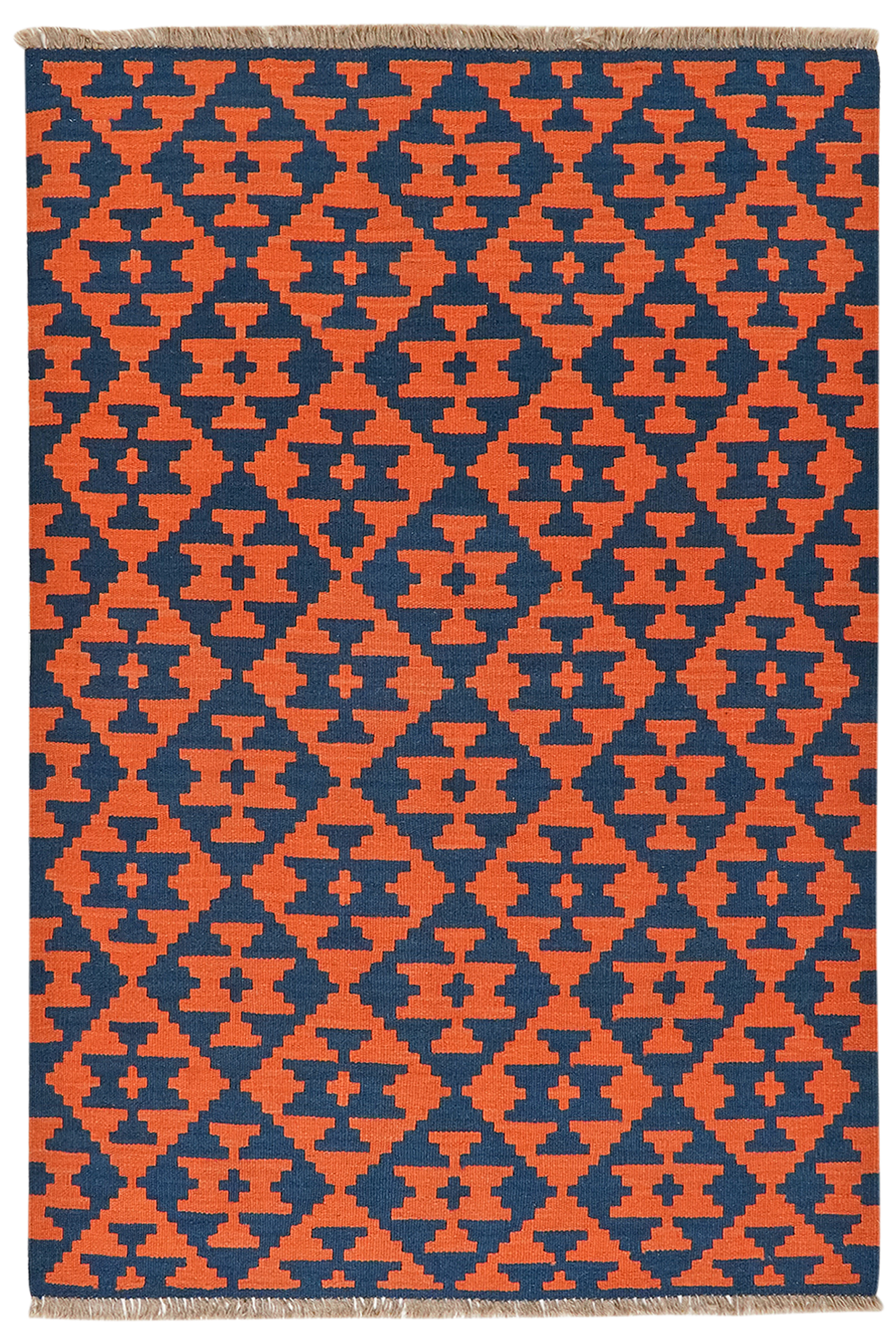 Kelim Gashgai Teppich Wolle Blau 0