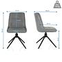 TARVISO I Dining chair Swivel Fabric Grey 4