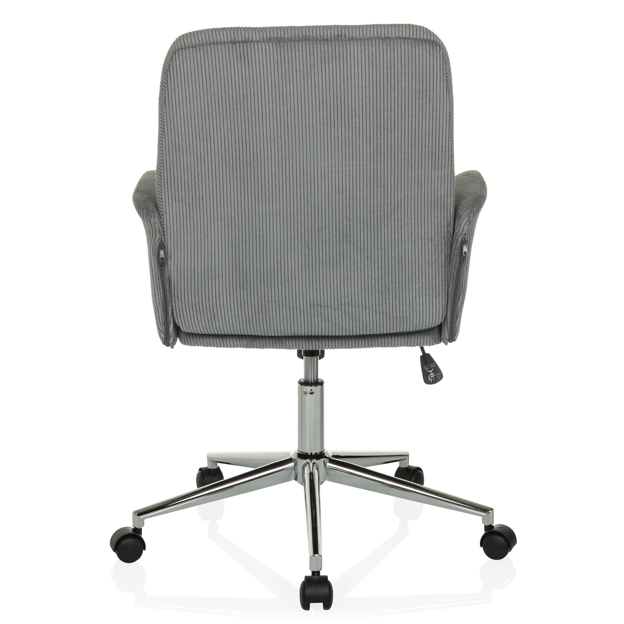 SOLAO CORD Bürostuhl Drehbar mit Rollen Cord-Optik Grau 7