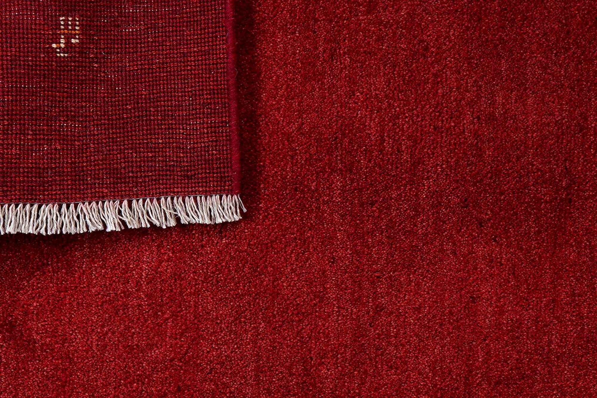 Gabbeh Teppich Wolle Rot 5