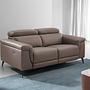 Sofa 2-seater 6106 with relax system leather taupe 0
