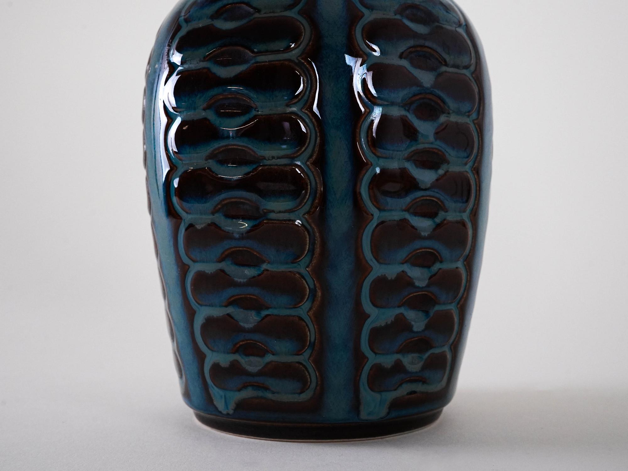 Vase Steinzeug Blau 6