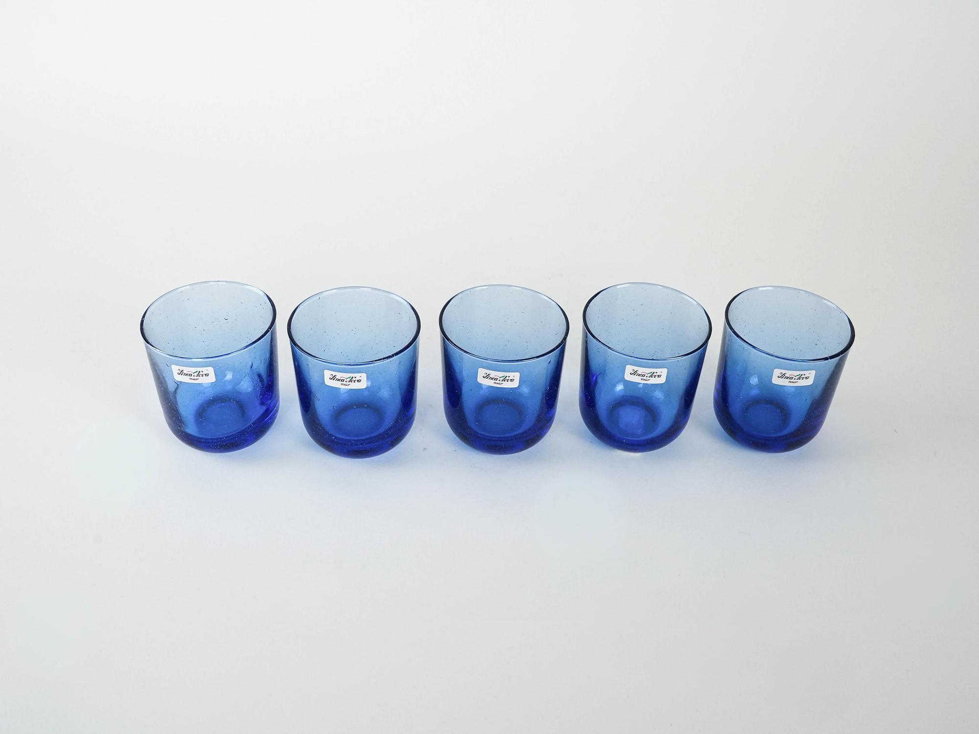 Gläser-Set Kobaltblau 1970er Jahre 3